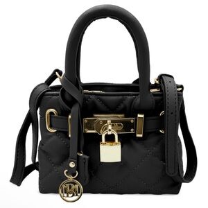 Badgley Mischka Black Mini Bag with Gold Details